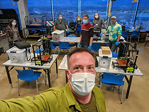 A makerspace at Library 21c was used for training on 3D printers to make face shields