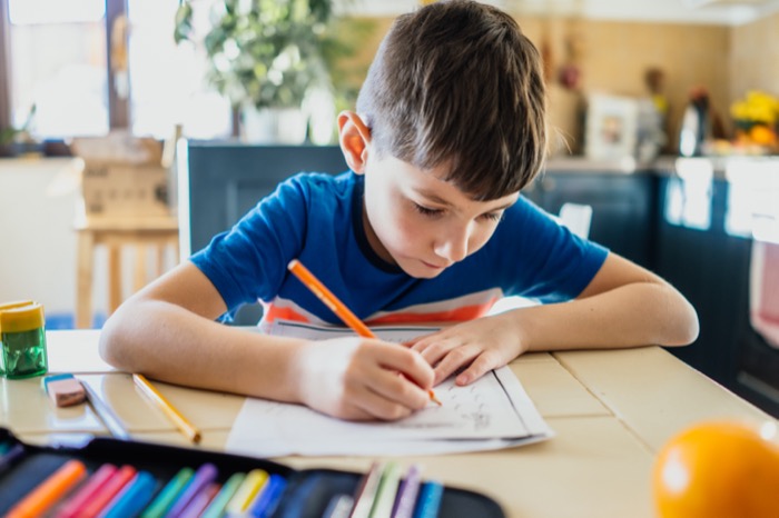 Kid doing Homework