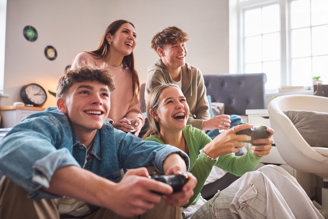 Teens Playing Video Games