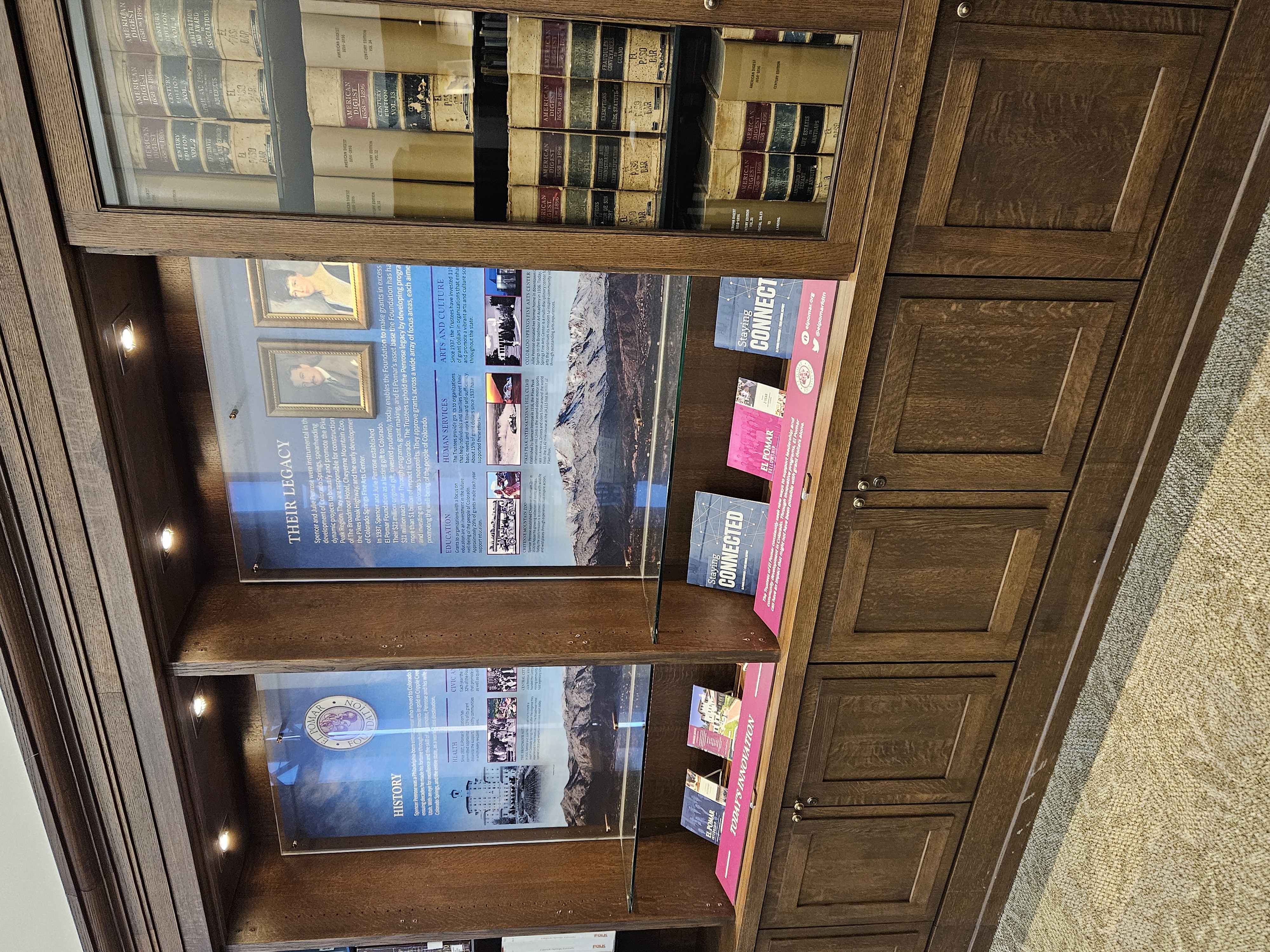 El Pomar Bookcase in the Regional History and Genealogy area