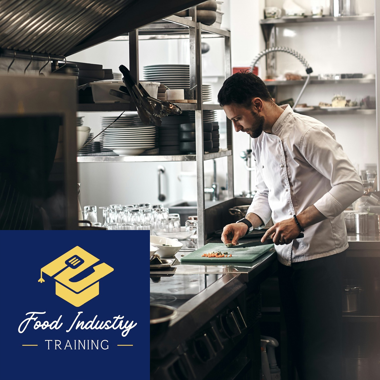 Chef preparation food in an restaurant kitchen