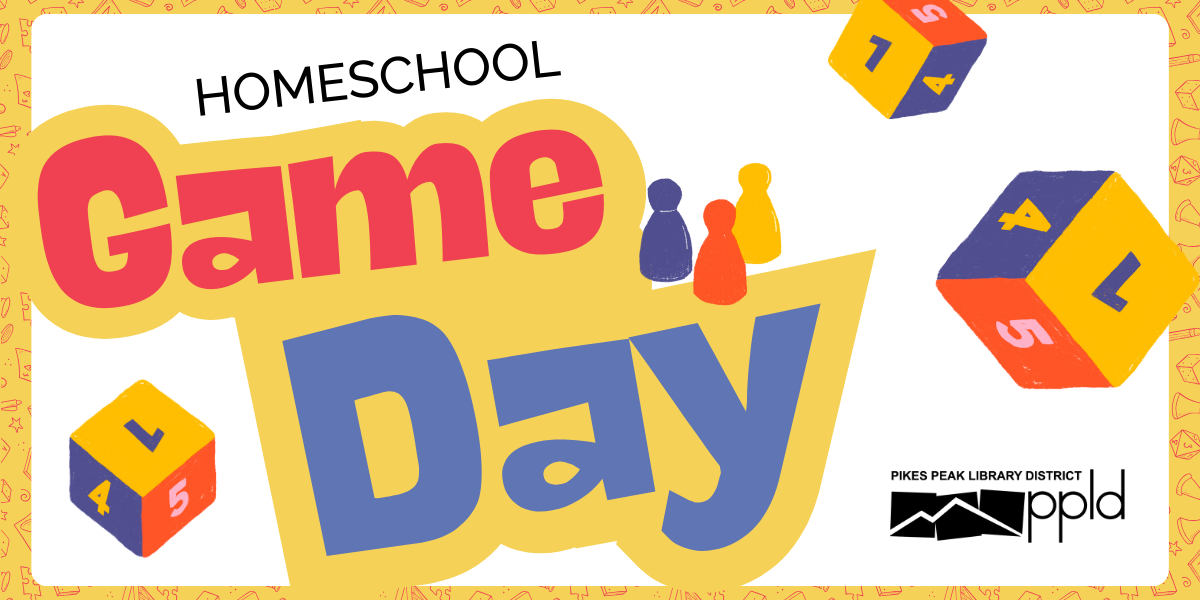 Homeschool Game Day Headline with Dice in the background
