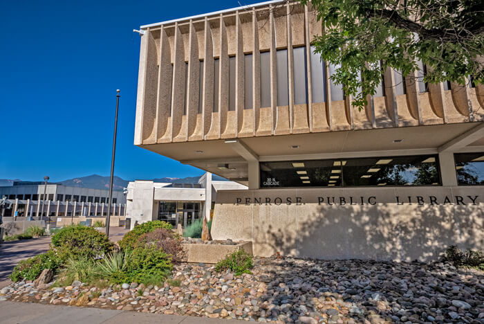 Exterior Photo of Penrose Library in downtown Colorado Springs