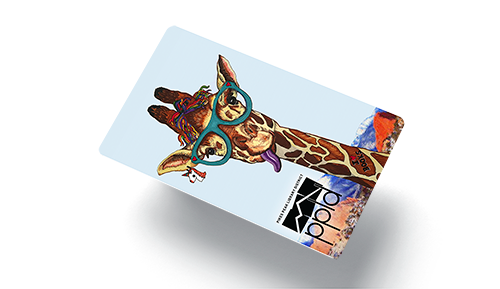 a PPLD library card with a cute giraffe on it