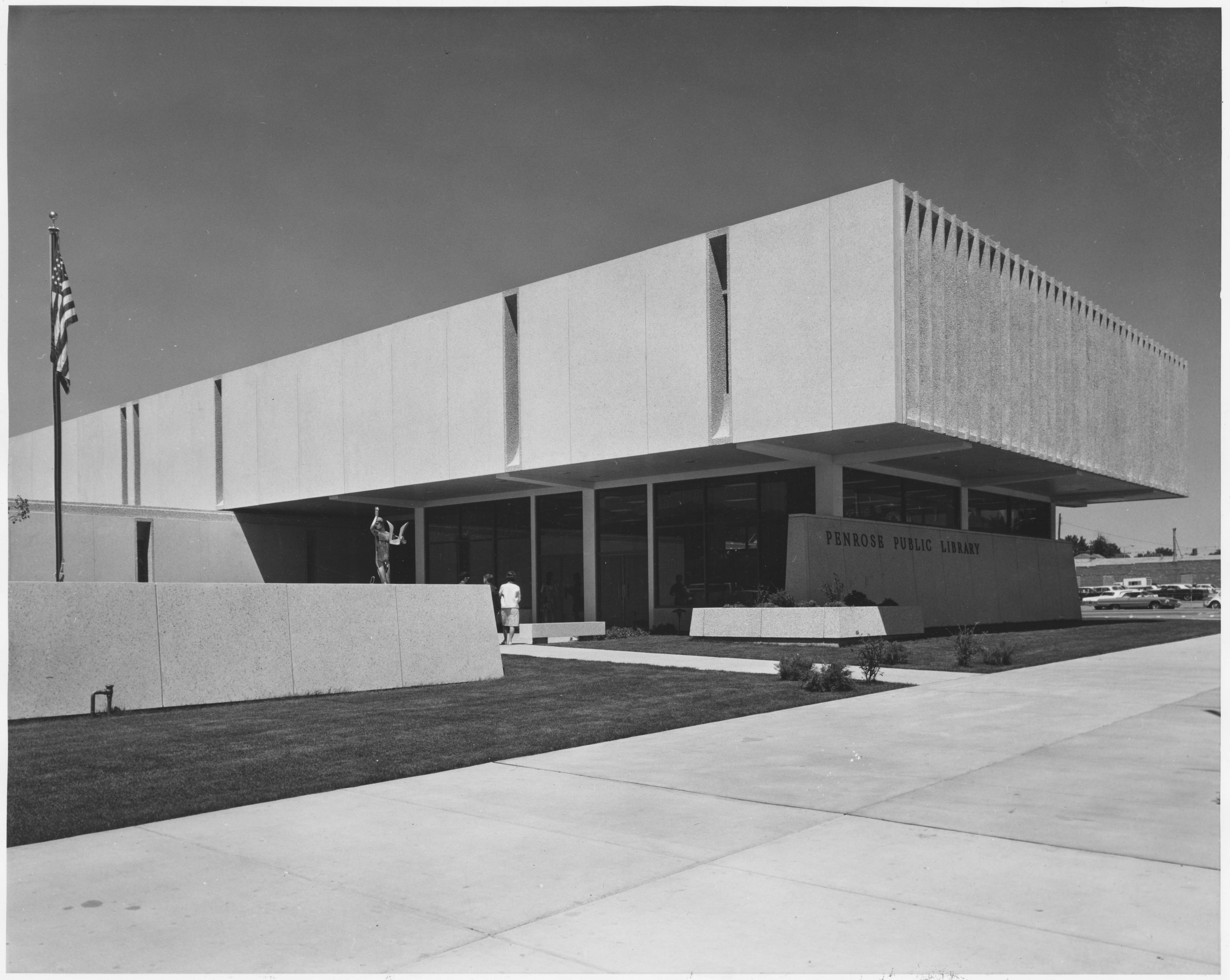 Black and White photo of Penrose Library in 1968