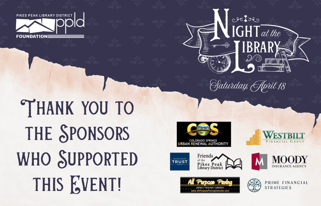 Night of the Library, thank yo to the sponsors who supported this event!