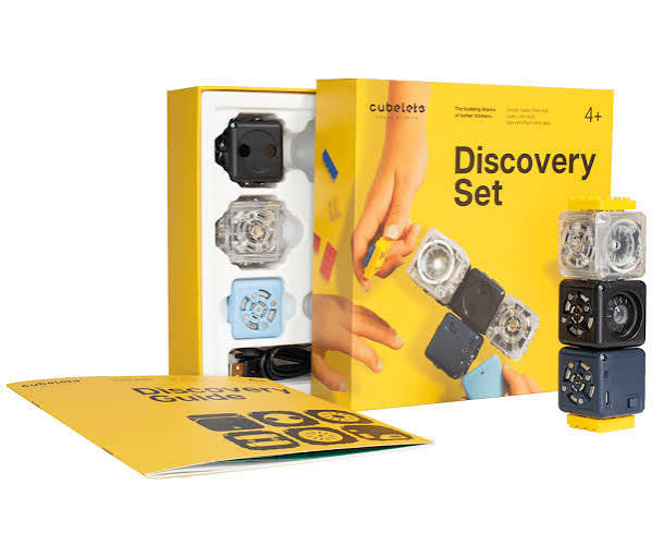 a photo of the Cubelets discovery set box and cubes