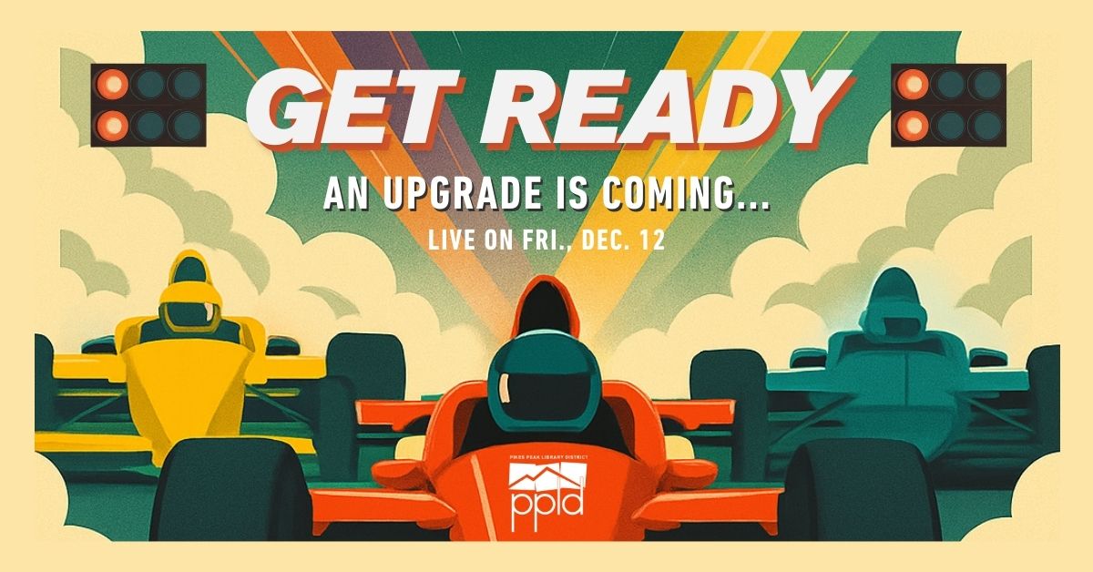 A vintage illustration of Race Cars speeding down a track with the headline "Get Ready an Upgrade is coming"