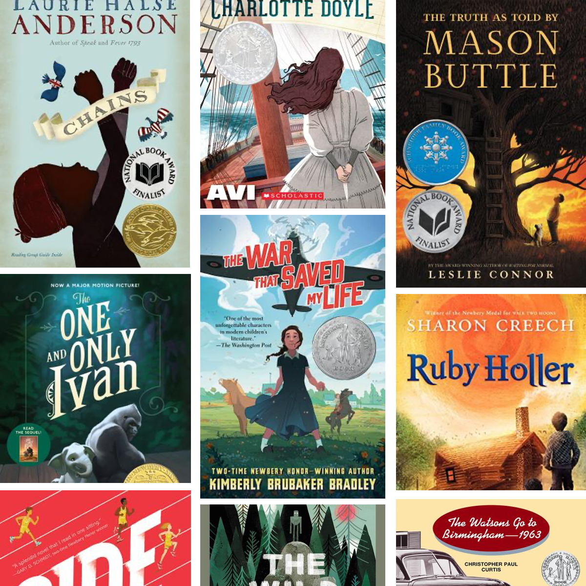 A series of book in a grid for Battle of The Books