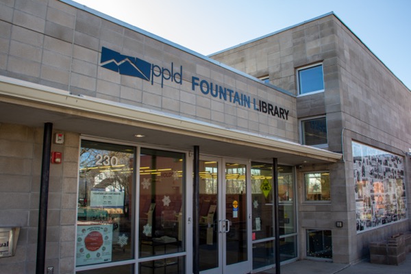 Front entrance of the Fountain Library Building