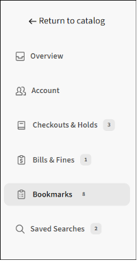 left hand panel that show account information