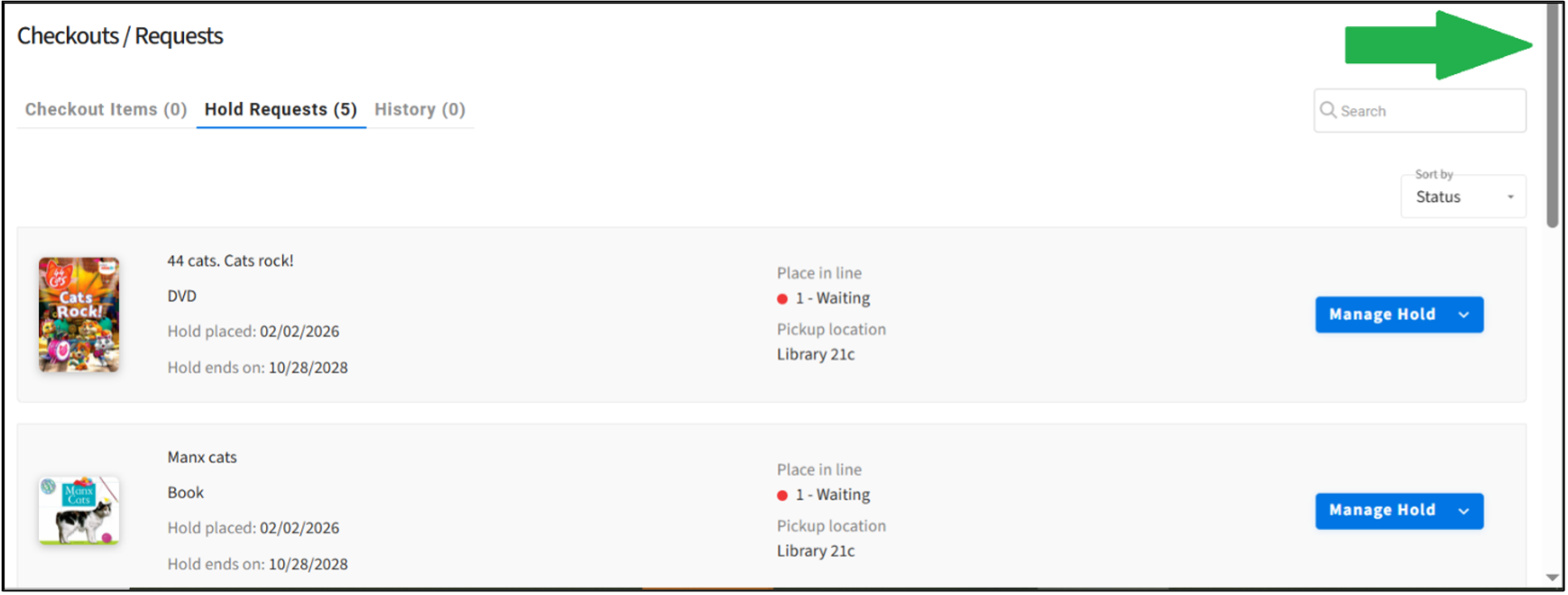 checkout/hold requests