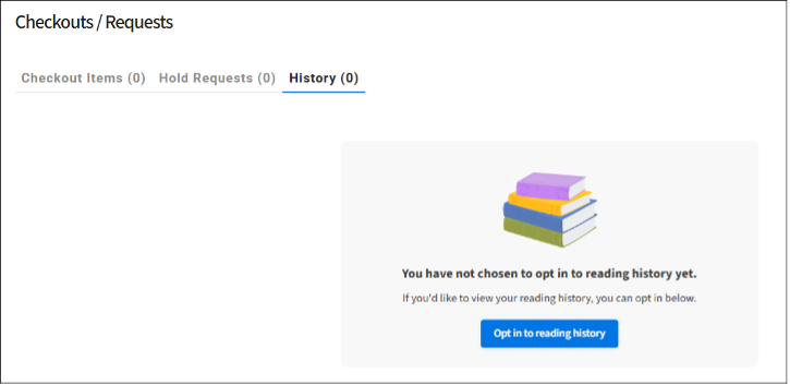 checkouts/Requests Screenshot within the catalog