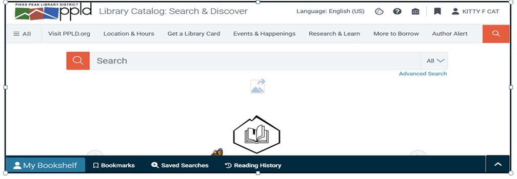 A screenshot of the bookmark on the catalog