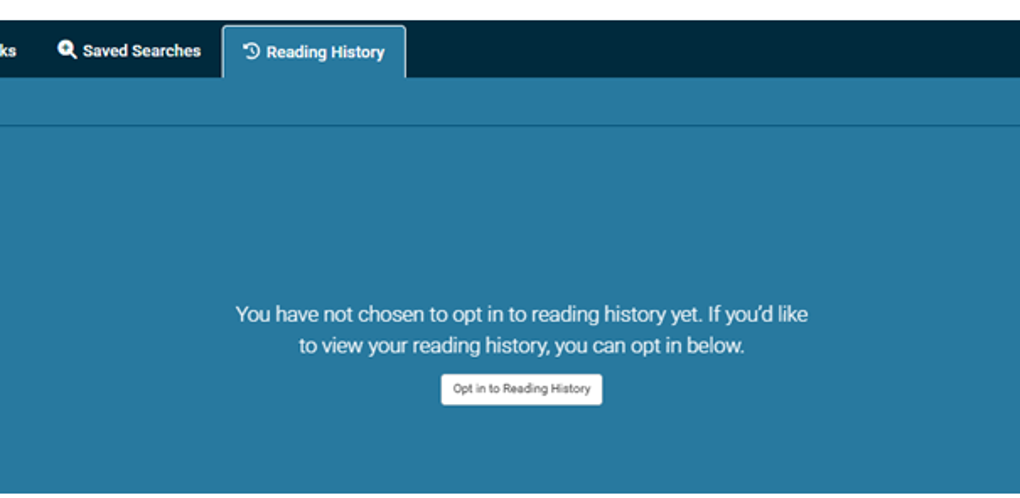 Screenshot of the reading history panel on the catalog