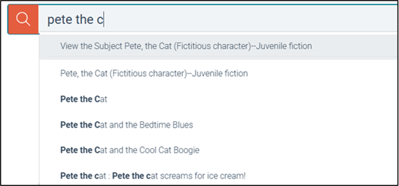 screenshot in search bar in the catalog