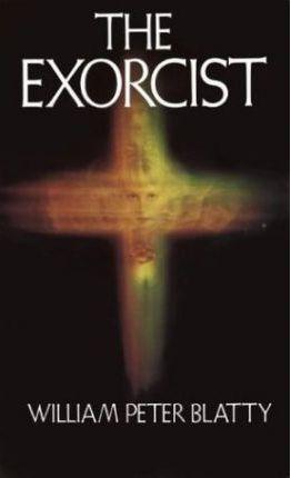 The Exorcist cover image; something evil is shown on the book in the fuzzy shape of a cross