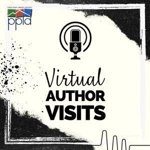 A microphone graphic with text that reads "Virtual Author Visits."