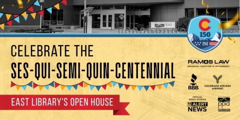 sesquisemiquincentennial graphic for the East Library Open House