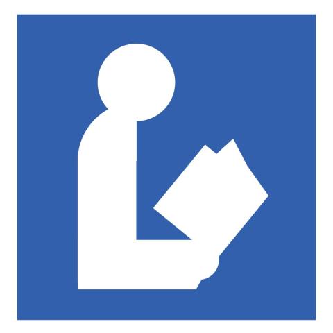 Icon of a person reading a book