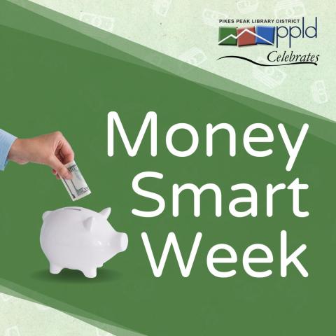 Money Smart Week Graphic with Money Bank Money Smart Week Graphic with Money Bank
