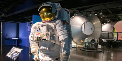 Astronaut standing in the Space Foundation