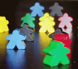 German style board game pieces, commonly called Meeples